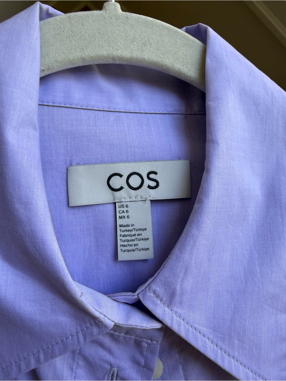 COS Lavender Button-Down Cotton Shirt - Picture 2 of 2